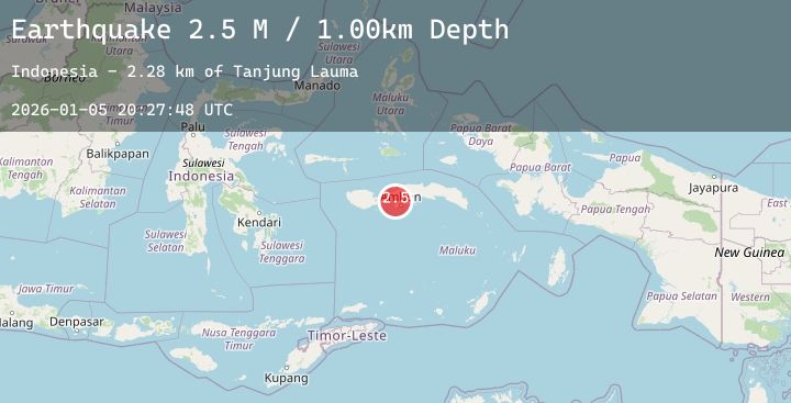 Map of Seram, Indonesia