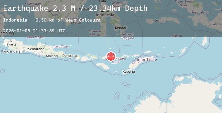 Map of Flores Region, Indonesia