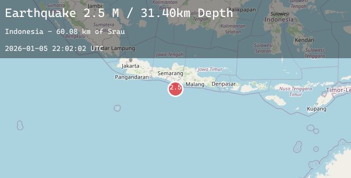 Map of Java, Indonesia