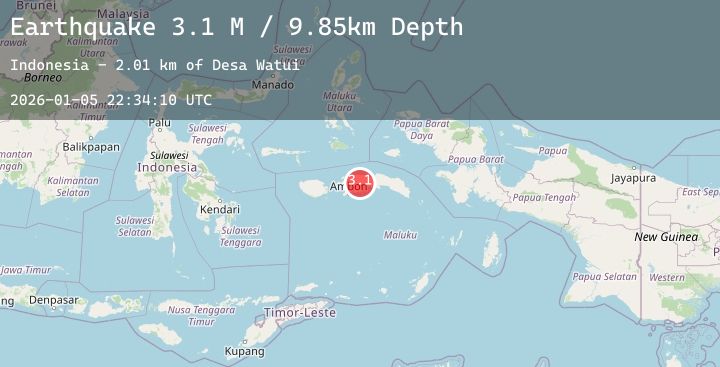 Map of Seram, Indonesia