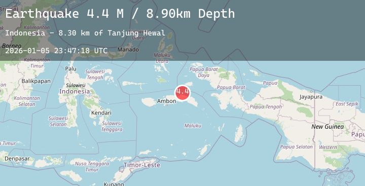 Map of Seram, Indonesia