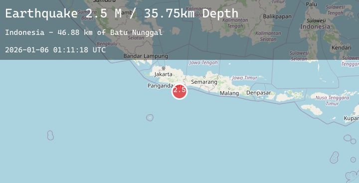 Map of Java, Indonesia