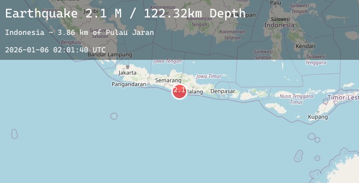 Map of Java, Indonesia