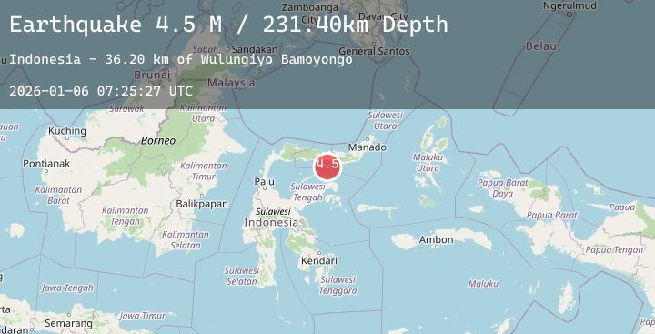 Map of Minahassa Peninsula, Sulawesi