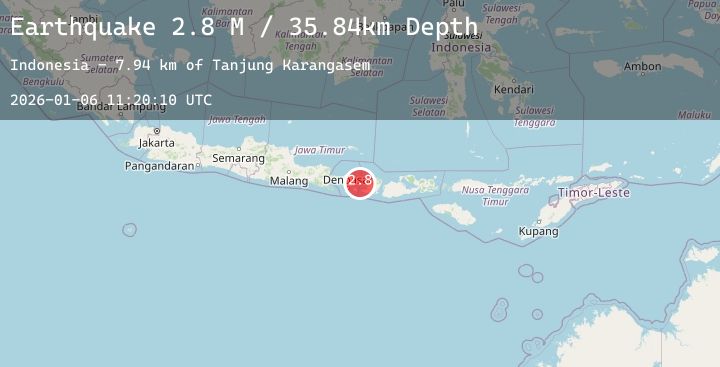 Map of Bali Region, Indonesia