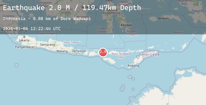 Map of Sumbawa Region, Indonesia
