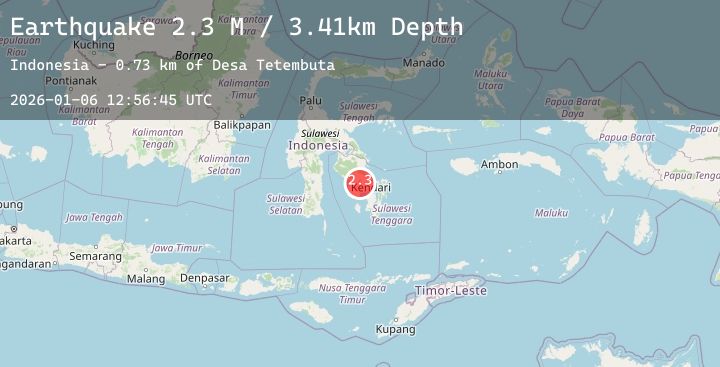 Map of Sulawesi, Indonesia