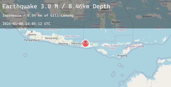 Map of Sumbawa Region, Indonesia