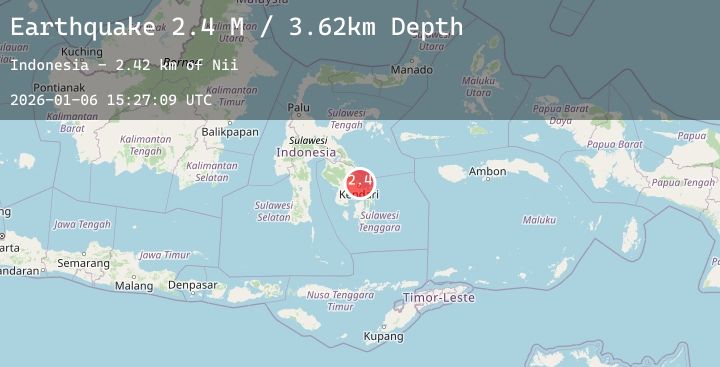 Map of Sulawesi, Indonesia