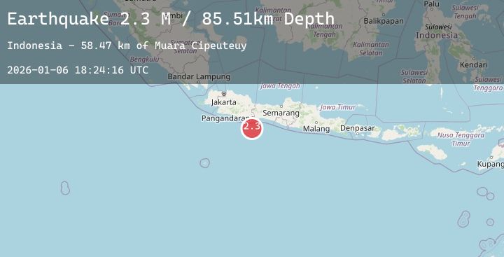 Map of Java, Indonesia