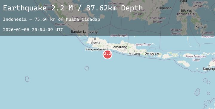 Map of Java, Indonesia