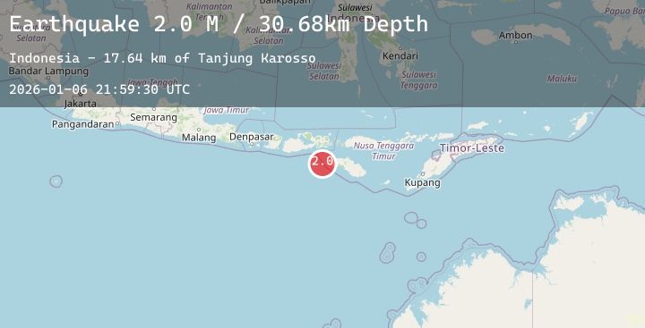 Map of Sumbawa Region, Indonesia