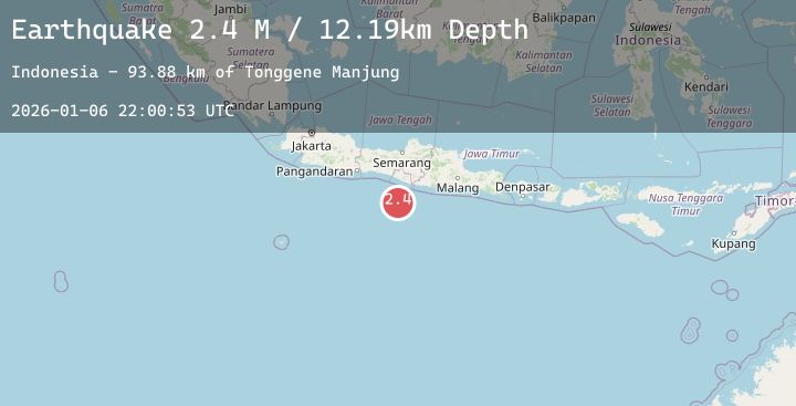 Map of Java, Indonesia