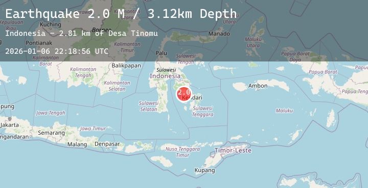 Map of Sulawesi, Indonesia