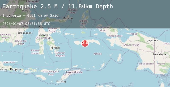 Map of Seram, Indonesia