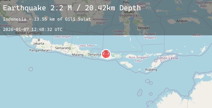 Map of Sumbawa Region, Indonesia