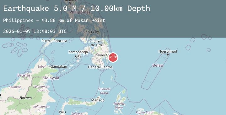 Map of Mindanao, Philippines