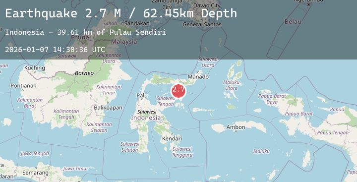 Map of Minahassa Peninsula, Sulawesi