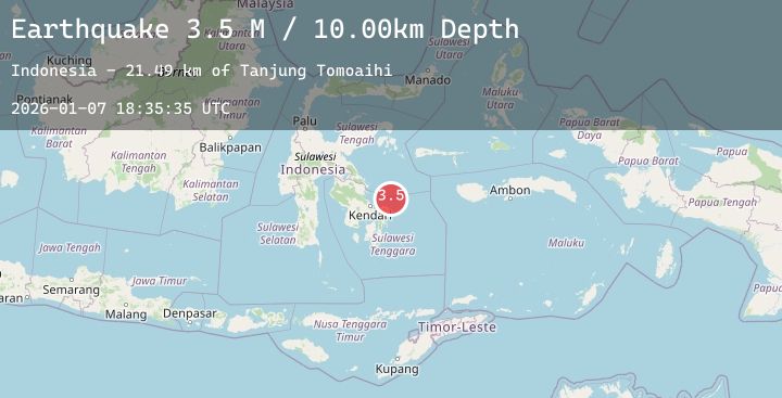Map of Sulawesi, Indonesia