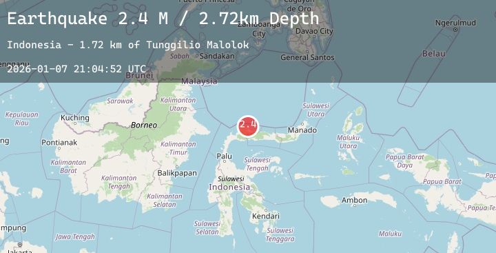 Map of Minahassa Peninsula, Sulawesi