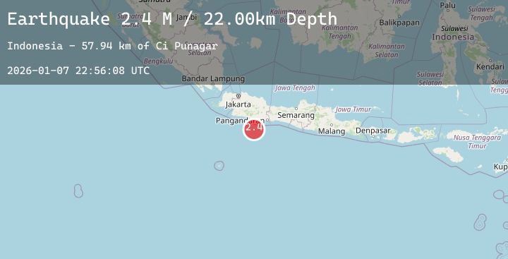 Map of Java, Indonesia