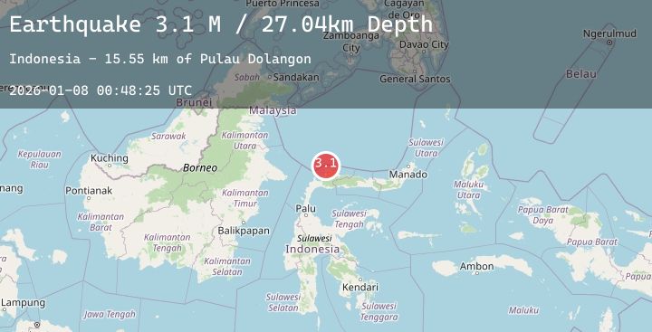 Map of Minahassa Peninsula, Sulawesi