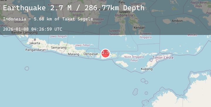 Map of Sumbawa Region, Indonesia
