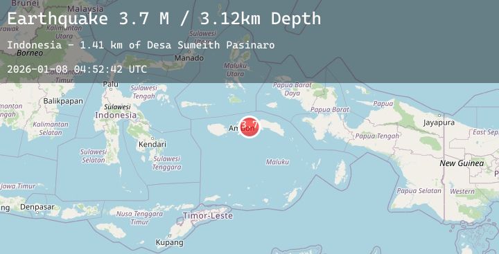 Map of Seram, Indonesia