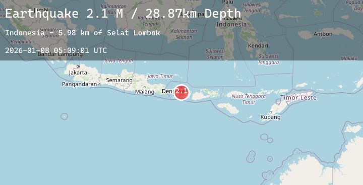 Map of Bali Region, Indonesia