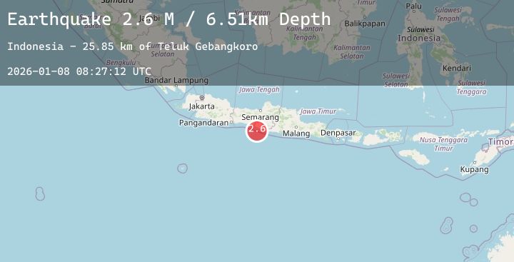 Map of Java, Indonesia