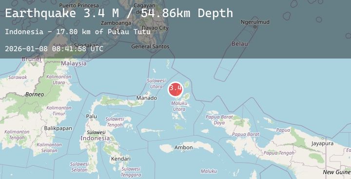 Map of Halmahera, Indonesia