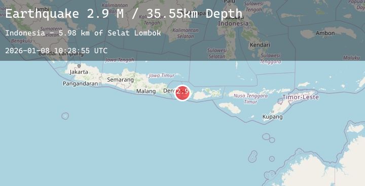 Map of Bali Region, Indonesia