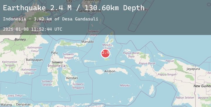 Map of Halmahera, Indonesia