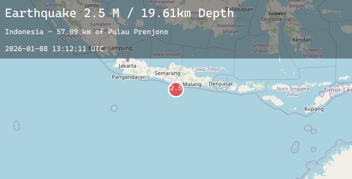 Map of Java, Indonesia
