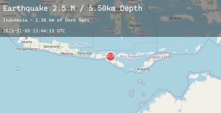 Map of Sumbawa Region, Indonesia