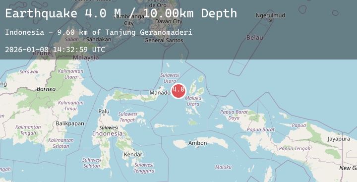 Map of Northern Molucca Sea