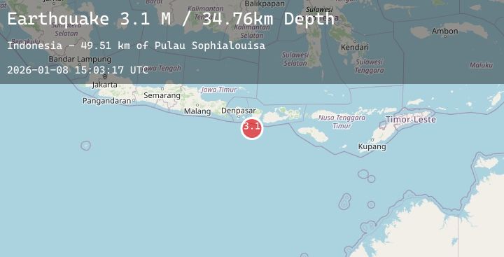 Map of Sumbawa Region, Indonesia