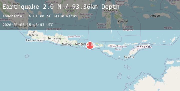 Map of Sumbawa Region, Indonesia
