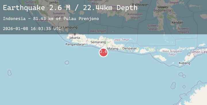 Map of Java, Indonesia