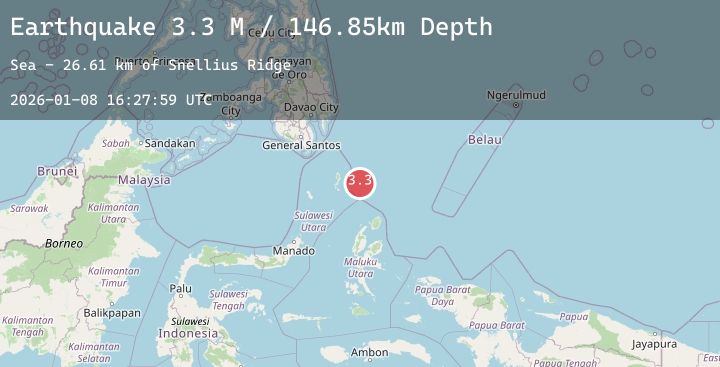 Map of Talaud Islands, Indonesia