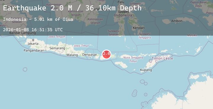 Map of Sumbawa Region, Indonesia
