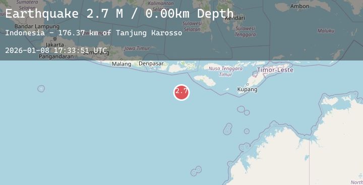 Map of South of Sumbawa, Indonesia