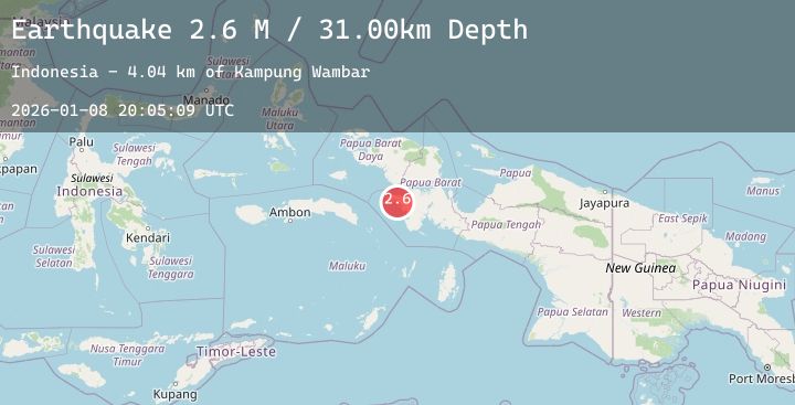 Map of West Papua Region, Indonesia
