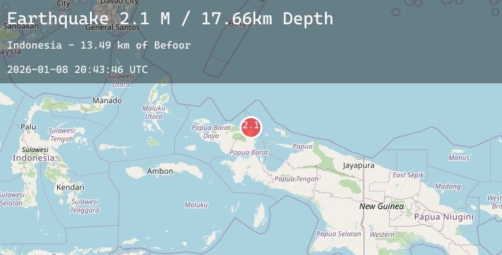 Map of West Papua Region, Indonesia