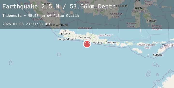 Map of Java, Indonesia