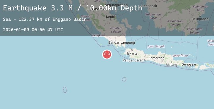 Map of Southwest of Sumatra, Indonesia