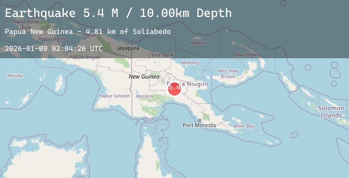 Map of New Guinea, Papua New Guinea