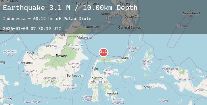 Map of Minahassa Peninsula, Sulawesi