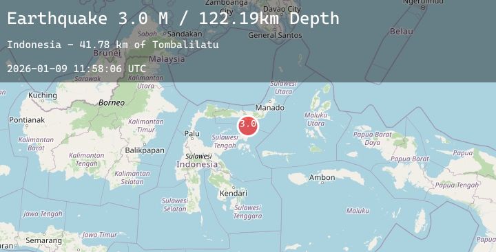 Map of Minahassa Peninsula, Sulawesi