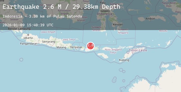 Map of Sumbawa Region, Indonesia